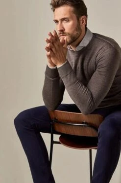 Profuomo Pullover Merinowol Taupe -Kleding Verkoop 75183 3 1