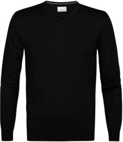 Profuomo Pullover V-Hals Merinowol Zwart -Kleding Verkoop 75187 1 1