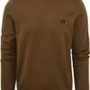 Fred Perry Trui Wol Mix Logo Bruin -Kleding Verkoop 75258 5