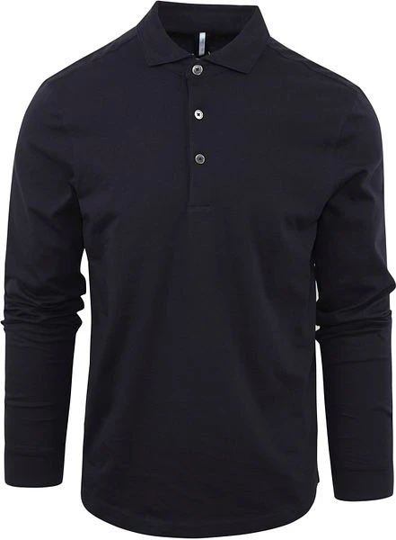 Profuomo Longsleeve Polo Navy Melange 3 Profuomo Longsleeve Polo Navy Melange