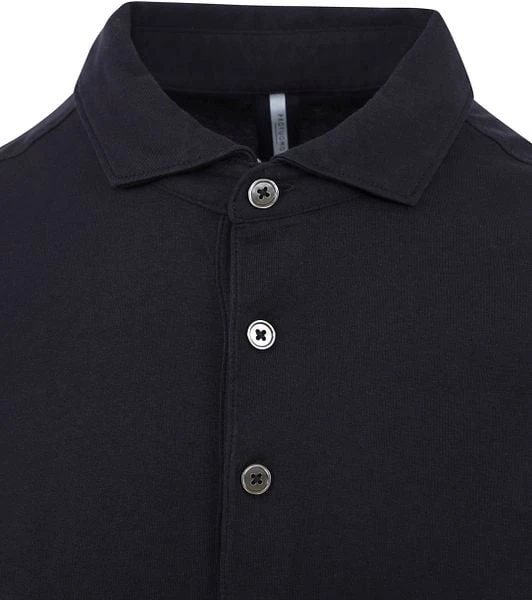 Profuomo Longsleeve Polo Navy Melange 7 Profuomo Longsleeve Polo Navy Melange - Image 5