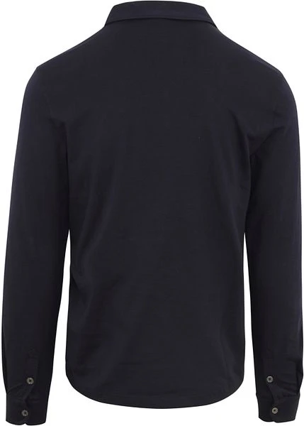 Profuomo Longsleeve Polo Navy Melange 5 Profuomo Longsleeve Polo Navy Melange - Image 3