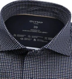 Olymp Luxor Overhemd Figuren Navy -Kleding Verkoop 75897 3