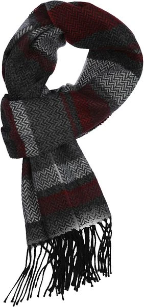 Suitable Heren Sjaal Rood Grijs 3 Suitable Heren Sjaal Rood Grijs