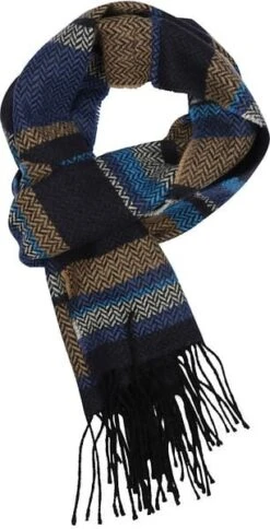 Suitable Heren Sjaal Blauw Grijs