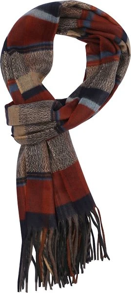 Suitable Heren Sjaal Ruit Bruin Rood 3 Suitable Heren Sjaal Ruit Bruin Rood
