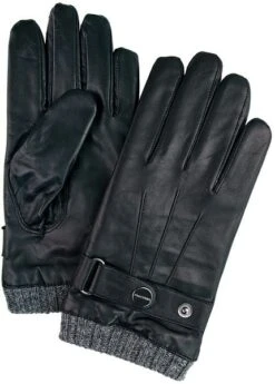 Profuomo Handschoenen Wol Zwart Leer -Kleding Verkoop 76041 1 1