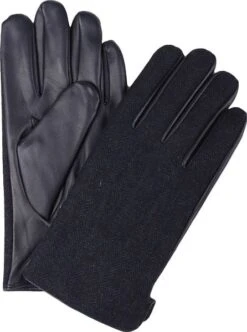 Profuomo Handschoenen Wol Navy Leer -Kleding Verkoop 76044 1 1