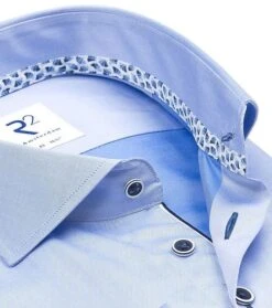 R2 Overhemd Twill Blauw -Kleding Verkoop 76065 2 1