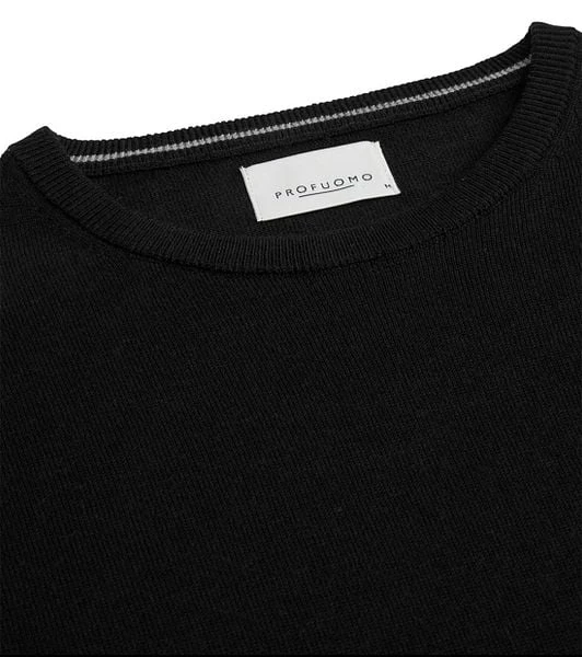 Profuomo Pullover Merinowol Zwart 6 Profuomo Pullover Merinowol Zwart - Image 4
