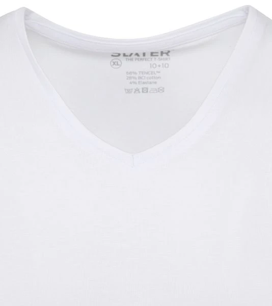 Slater 2-pack 10+10 T-shirt V-Hals Wit 6 Slater 2-pack 10+10 T-shirt V-Hals Wit - Image 4