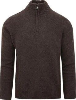 Suitable Half Zip Trui Wol Blend Bruin -Kleding Verkoop 76321 1 1