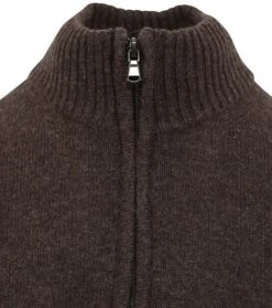 Suitable Half Zip Trui Wol Blend Bruin -Kleding Verkoop 76321 2 1