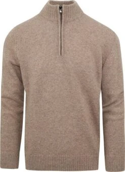 Suitable Half Zip Trui Wol Blend Beige -Kleding Verkoop 76322 1 1