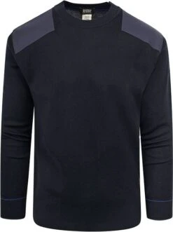Scotch And Soda Trui Wol Schouderpatch Navy -Kleding Verkoop 76365 1 1