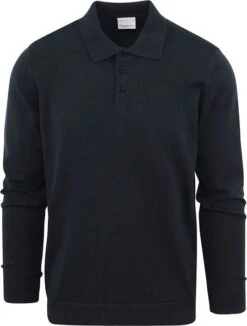 KnowledgeCotton Apparel Poloshirt Lange Mouwen Navy -Kleding Verkoop 76661 1 1