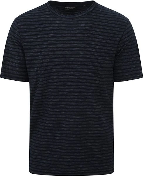 Marc O'Polo T-Shirt Streep Donkerblauw 3 Marc O'Polo T-Shirt Streep Donkerblauw