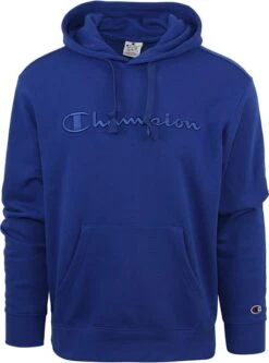 Champion Hoodie Logo Kobalt Blauw