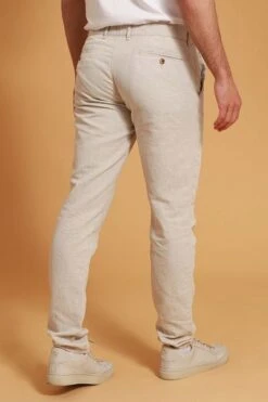 Suitable Chino Pico Linnen Beige -Kleding Verkoop 76813 2
