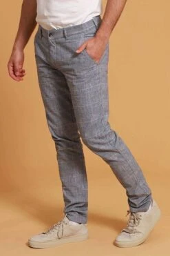 Suitable Chino Pico Ruiten Linnen Grijs -Kleding Verkoop 76815 9