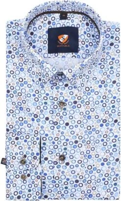 Suitable Overhemd 261-6 Print Blauw -Kleding Verkoop 76826 1 1