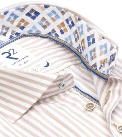 R2 Overhemd Strepen Beige 11 R2 Overhemd Strepen Beige -Kleding Verkoop 76933 4