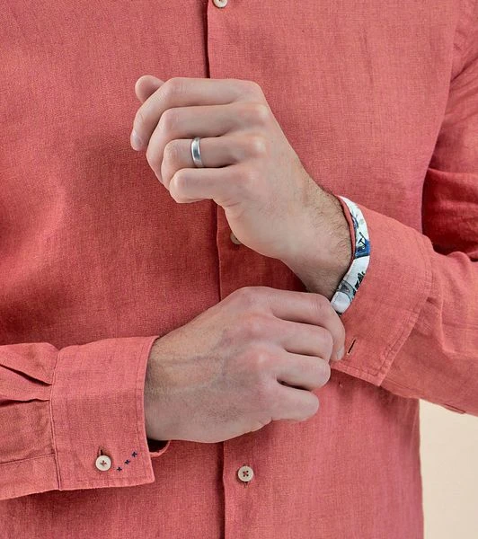 R2 Linnen Overhemd Oranje 5 R2 Linnen Overhemd Oranje - Image 3