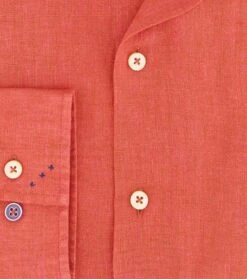 R2 Linnen Overhemd Oranje 12 R2 Linnen Overhemd Oranje -Kleding Verkoop 76940 5