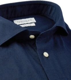 Profuomo Linnen Overhemd Navy -Kleding Verkoop 76955 2 1