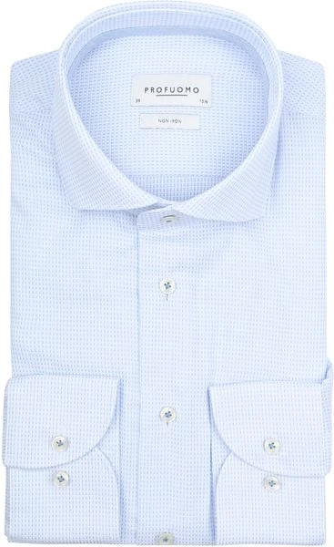 Profuomo Overhemd Structuur Lichtblauw 6 Profuomo Overhemd Structuur Lichtblauw - Image 4
