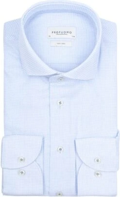 Profuomo Overhemd Structuur Lichtblauw