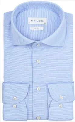 Profuomo Dobby Overhemd Blauw