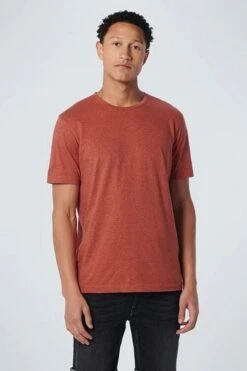 No-Excess No Excess T-Shirt Streep Melange Rood -Kleding Verkoop 77001 3 1
