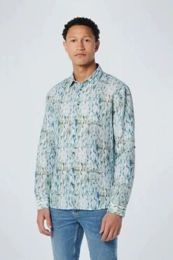 No-Excess No Excess Overhemd Print Aqua Blauw -Kleding Verkoop 77003 3 1