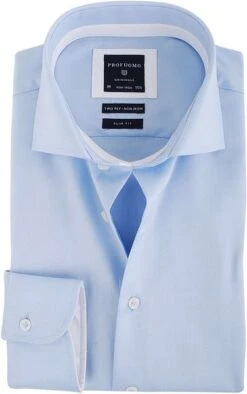 Profuomo Overhemd Blauw + Wit Contrast -Kleding Verkoop 7701 1 1