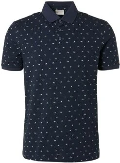 No-Excess No Excess Polo Print Donkerblauw