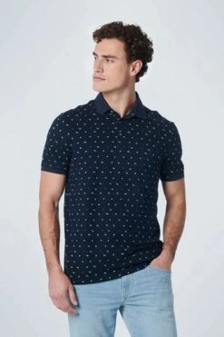 No-Excess No Excess Polo Print Donkerblauw -Kleding Verkoop 77015 3 1