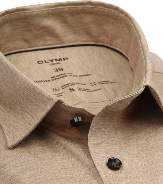 OLYMP Luxor Overhemd 24/Seven Lichtbruin 4 OLYMP Luxor Overhemd 24/Seven Lichtbruin - Image 2