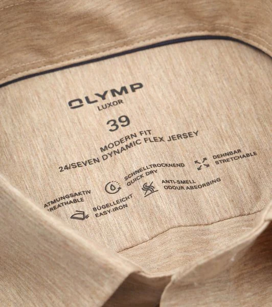 OLYMP Luxor Overhemd 24/Seven Lichtbruin 6 OLYMP Luxor Overhemd 24/Seven Lichtbruin - Image 4