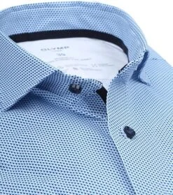 OLYMP Luxor Overhemd 24/Seven Print Blauw -Kleding Verkoop 77060 2 1