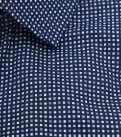 Olymp Luxor Overhemd SL7 Blokjes Donkerblauw -Kleding Verkoop 77062 3 1