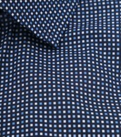 Olymp Luxor Overhemd SL7 Blokjes Donkerblauw -Kleding Verkoop 77062 3