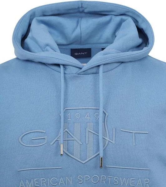 Gant Hoodie Tonal Shield Lichtblauw 4 Gant Hoodie Tonal Shield Lichtblauw - Image 2