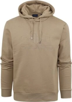 Gant Hoodie Tonal Shield Beige 12 Gant Hoodie Tonal Shield Beige -Kleding Verkoop 77213 1 1