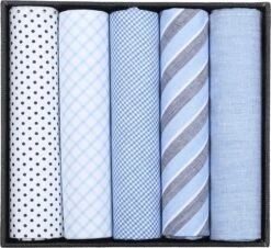 Suitable Zakdoeken 5-Pack Patronen Lichtblauw