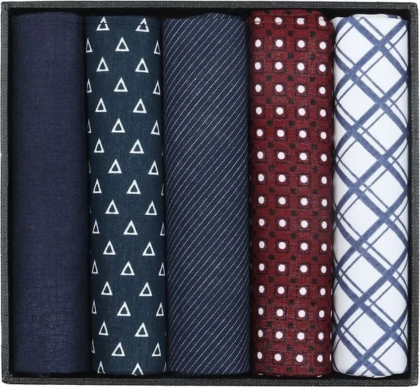 Suitable Zakdoeken 5-Pack Patronen Donkerblauw 5 Suitable Zakdoeken 5-Pack Patronen Donkerblauw - Image 3