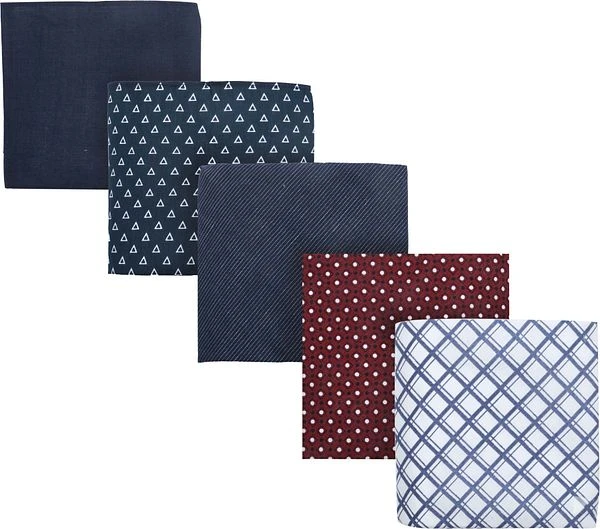 Suitable Zakdoeken 5-Pack Patronen Donkerblauw 4 Suitable Zakdoeken 5-Pack Patronen Donkerblauw - Image 2