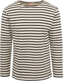 Armor-Lux Houat Trui Strepen Zwart Ecru -Kleding Verkoop 77351 1 1