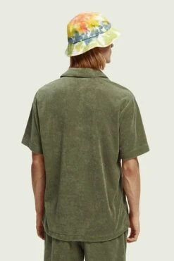 Scotch And Soda Shortsleeve Overhemd Badstof Groen -Kleding Verkoop 77382 7