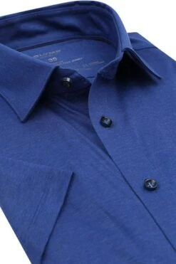 OLYMP Short Sleeve Overhemd Lvl 5 Kobaltblauw -Kleding Verkoop 77468 2 1